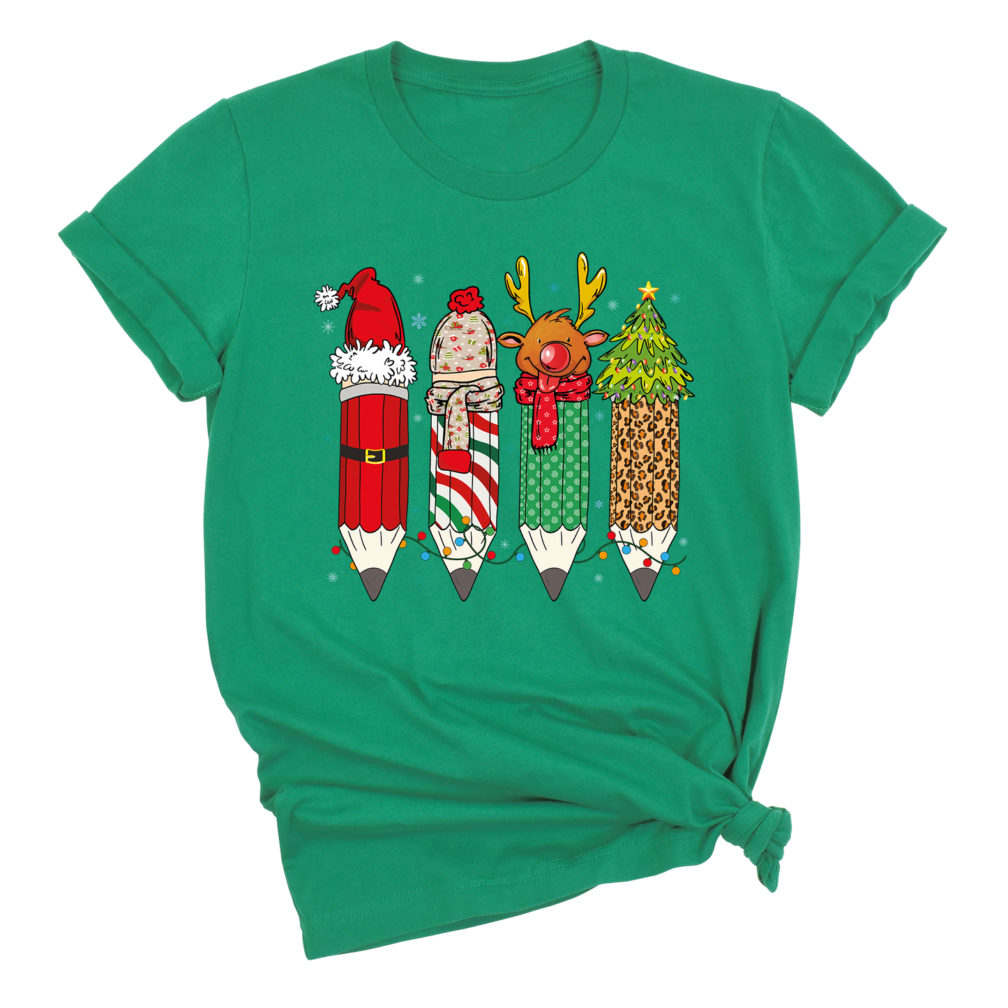 Christmas Teacher Shirt – Teacher Pencil Tee, Santa Holiday Shirt, School Xmas Teacher Life Top for Women