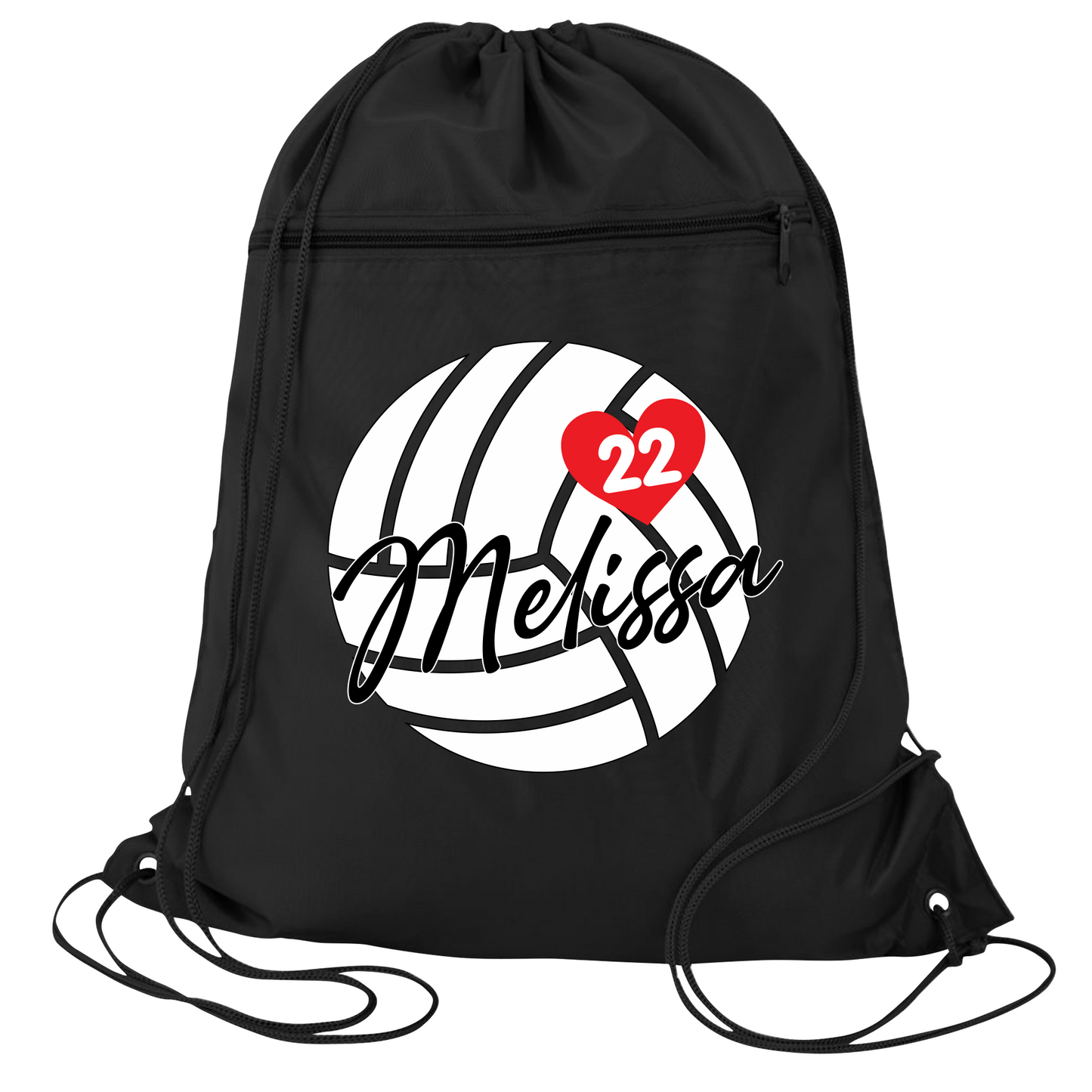 Personalized Volleyball Drawstring Bag – Custom Name Sport Bag for Girls, Volleyball Team Cinch Pack, Volleyball Player Gift Bag