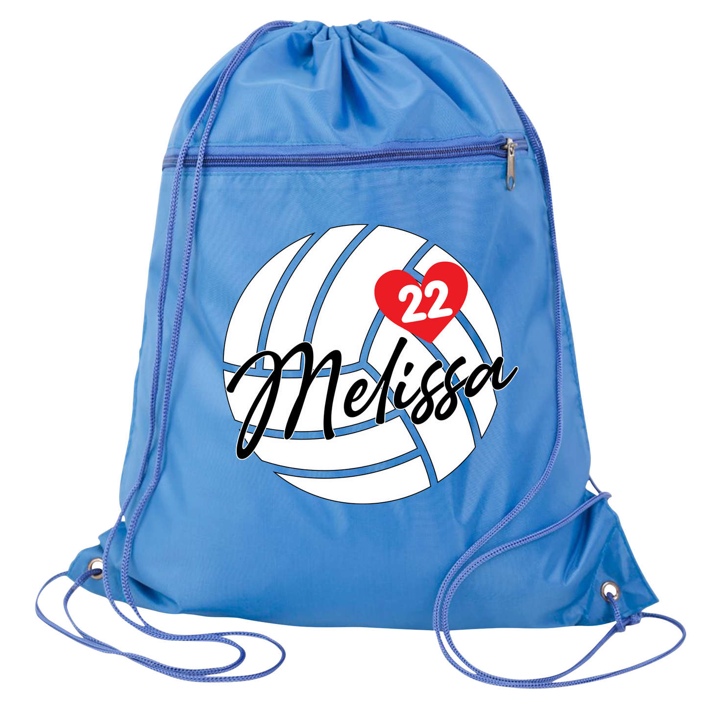 Personalized Volleyball Drawstring Bag – Custom Name Sport Bag for Girls, Volleyball Team Cinch Pack, Volleyball Player Gift Bag
