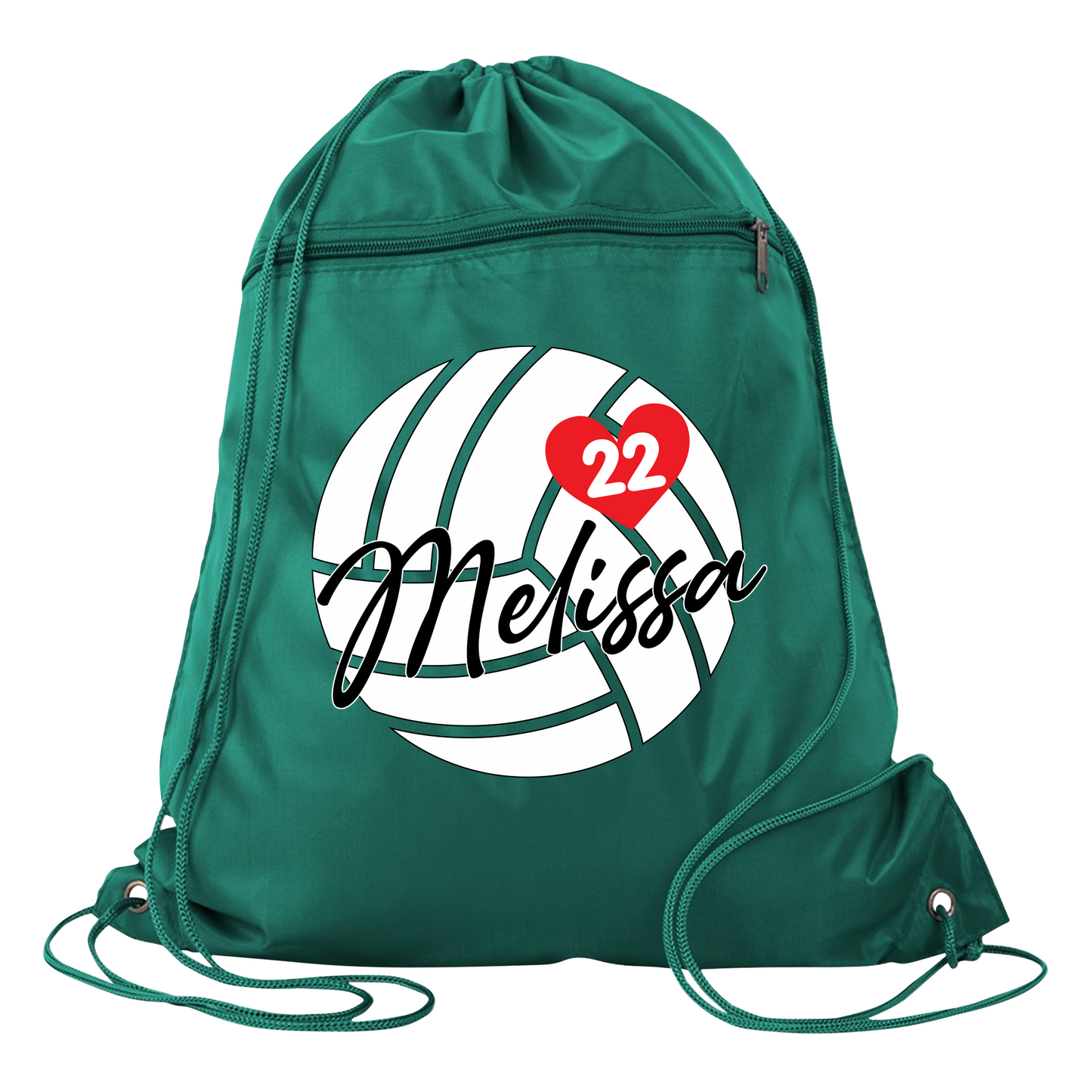 Personalized Volleyball Drawstring Bag – Custom Name Sport Bag for Girls, Volleyball Team Cinch Pack, Volleyball Player Gift Bag
