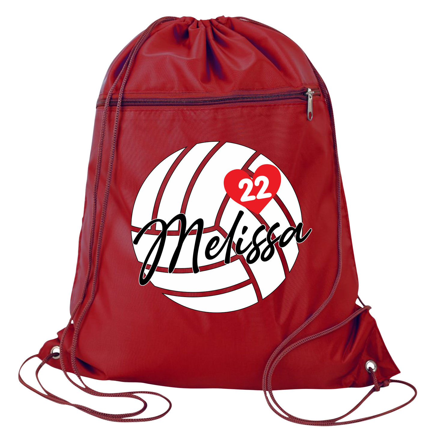 Personalized Volleyball Drawstring Bag – Custom Name Sport Bag for Girls, Volleyball Team Cinch Pack, Volleyball Player Gift Bag