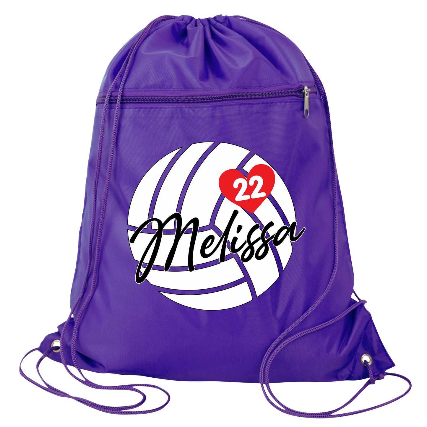 Personalized Volleyball Drawstring Bag – Custom Name Sport Bag for Girls, Volleyball Team Cinch Pack, Volleyball Player Gift Bag