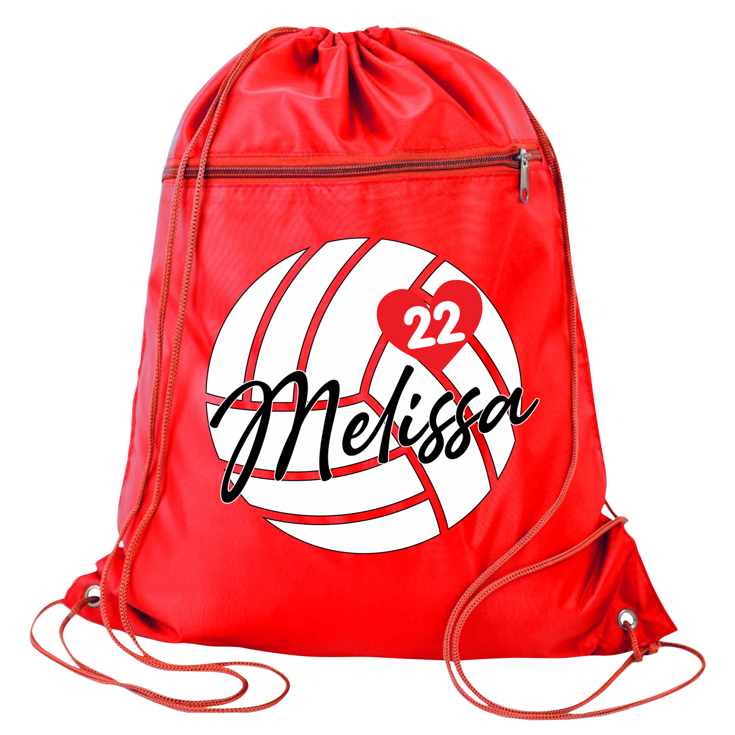 Personalized Volleyball Drawstring Bag – Custom Name Sport Bag for Girls, Volleyball Team Cinch Pack, Volleyball Player Gift Bag