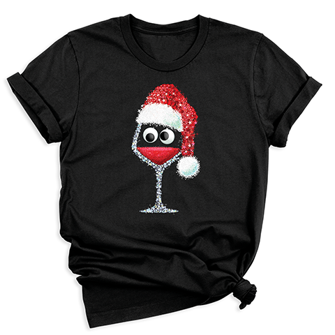 Champagne Glass Santa Christmas Shirt