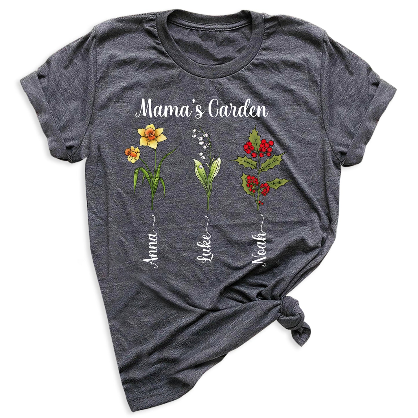 Personalized Birth Month Flower Mom Shirt – Custom Mama’s Garden Tee with Kids Names