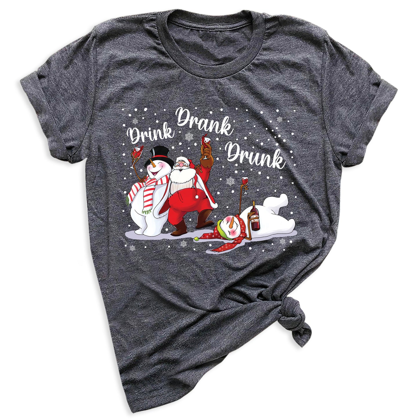 Drink Drank Drunk Christmas Shirt – Funny Holiday Party Tee
