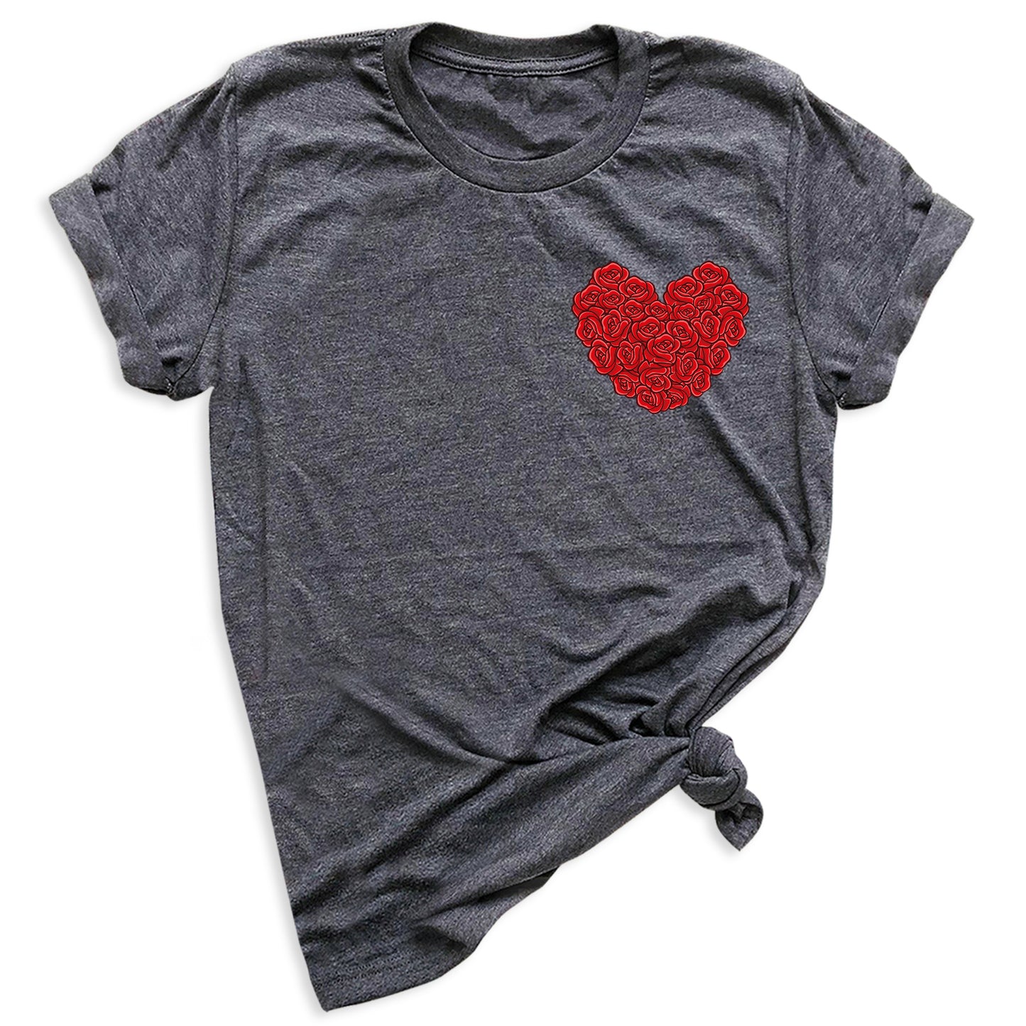 Red Roses Heart Shirt – Valentine Floral Love Tee for Women