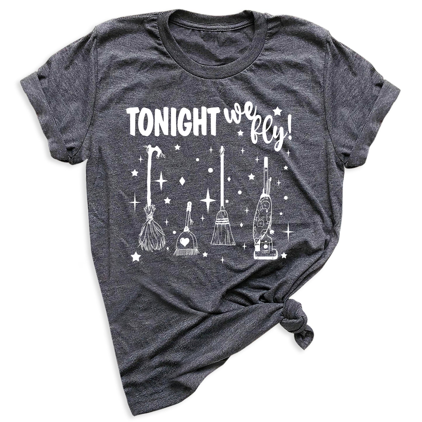 Tonight We Fly Witch Shirt – Funny Halloween Tee for Women Men, Spooky Season Top, Witch Humor Shirt, Fall Party Outfit, Witch Lover Gift