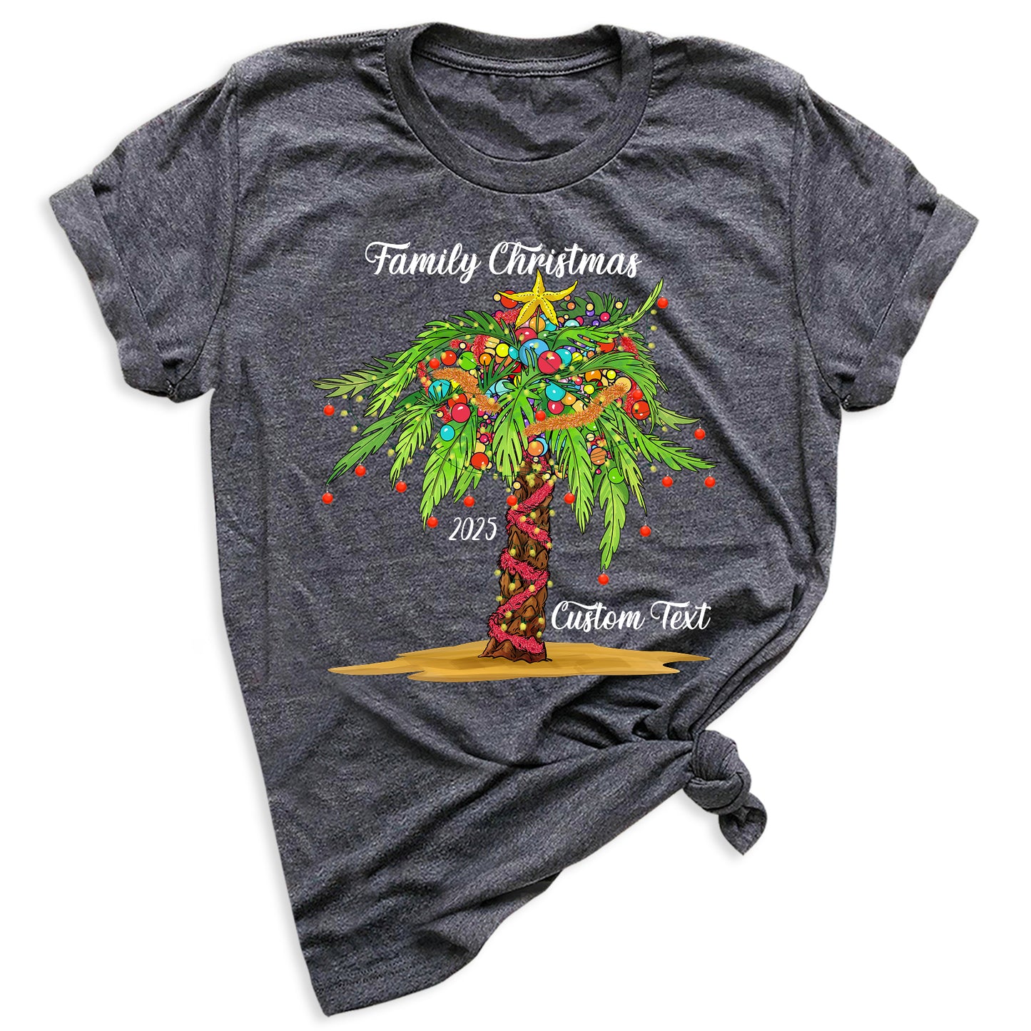 Custom Family Christmas Tree Shirts – Matching Christmas T-Shirts with Personalized Name & Year | Holiday Family Outfit