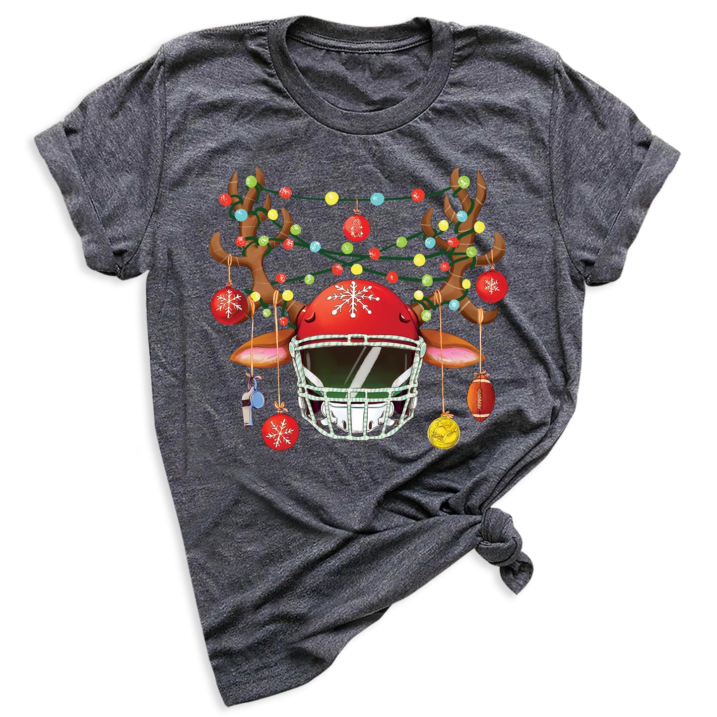 Football Christmas Shirt – Sports Xmas Lights Tee for Game Day