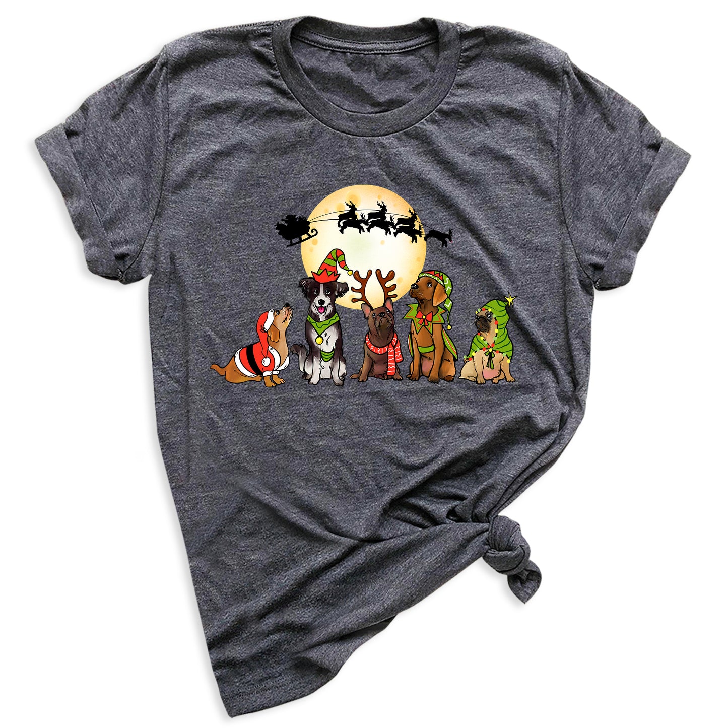 Christmas Dog Shirt – Santa Reindeer Dog Lover Holiday Tee
