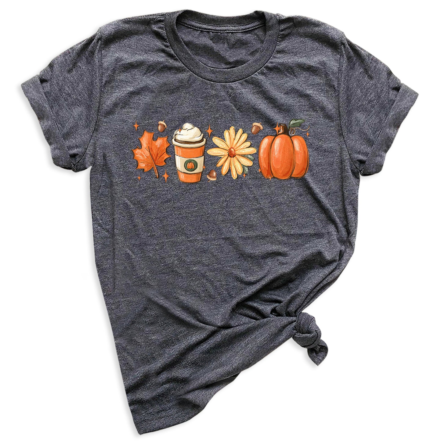 Thanksgiving Shirt with Leaves & Pumpkin – Retro Fall Coffee Lovers Tee