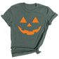 Pumpkin Face Halloween T-Shirt | Cute Orange Jack O’Lantern Tee for Women & Couples