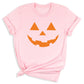Pumpkin Face Halloween T-Shirt | Cute Orange Jack O’Lantern Tee for Women & Couples
