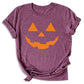 Pumpkin Face Halloween T-Shirt | Cute Orange Jack O’Lantern Tee for Women & Couples
