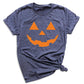 Pumpkin Face Halloween T-Shirt | Cute Orange Jack O’Lantern Tee for Women & Couples