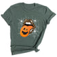 Leopard Lips & Pumpkin Tongue Halloween Graphic Tee – Witches & Halloweentown Shirt
