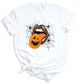 Leopard Lips & Pumpkin Tongue Halloween Graphic Tee – Witches & Halloweentown Shirt