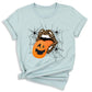 Leopard Lips & Pumpkin Tongue Halloween Graphic Tee – Witches & Halloweentown Shirt