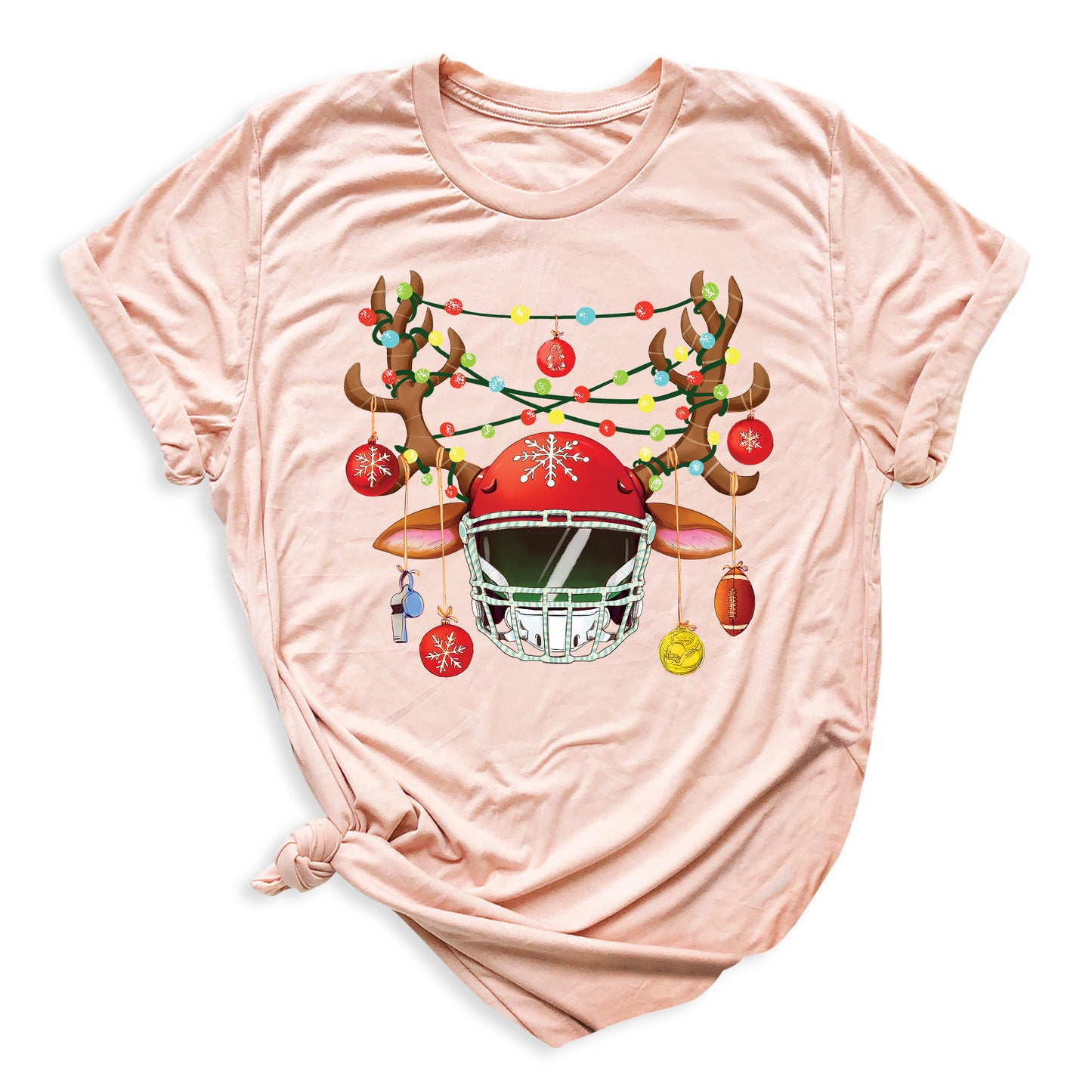 Football Christmas Shirt – Sports Xmas Lights Tee for Game Day