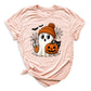 Halloween Ghost and Drink T-Shirt – Pumpkin & Spooky Season Tee