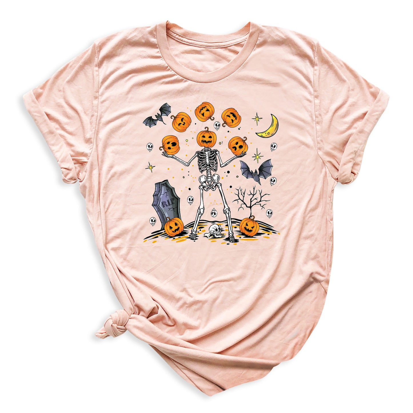 Halloween Skeleton Shirt – Pumpkin Face Tee | Funny Spooky Season Shirt