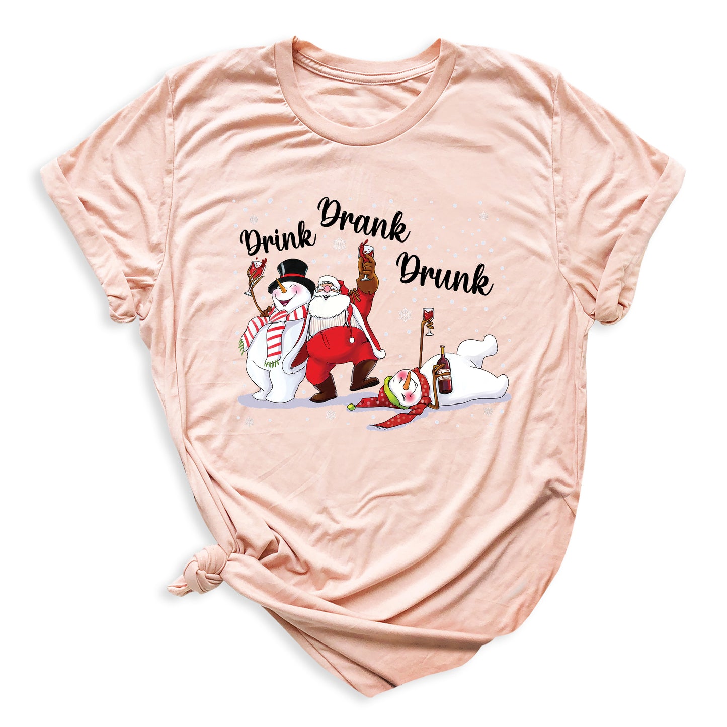 Drink Drank Drunk Christmas Shirt – Funny Holiday Party Tee