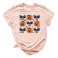 Funny Halloween Pumpkin Face Shirt – Coquette Bow Spooky Season Tee