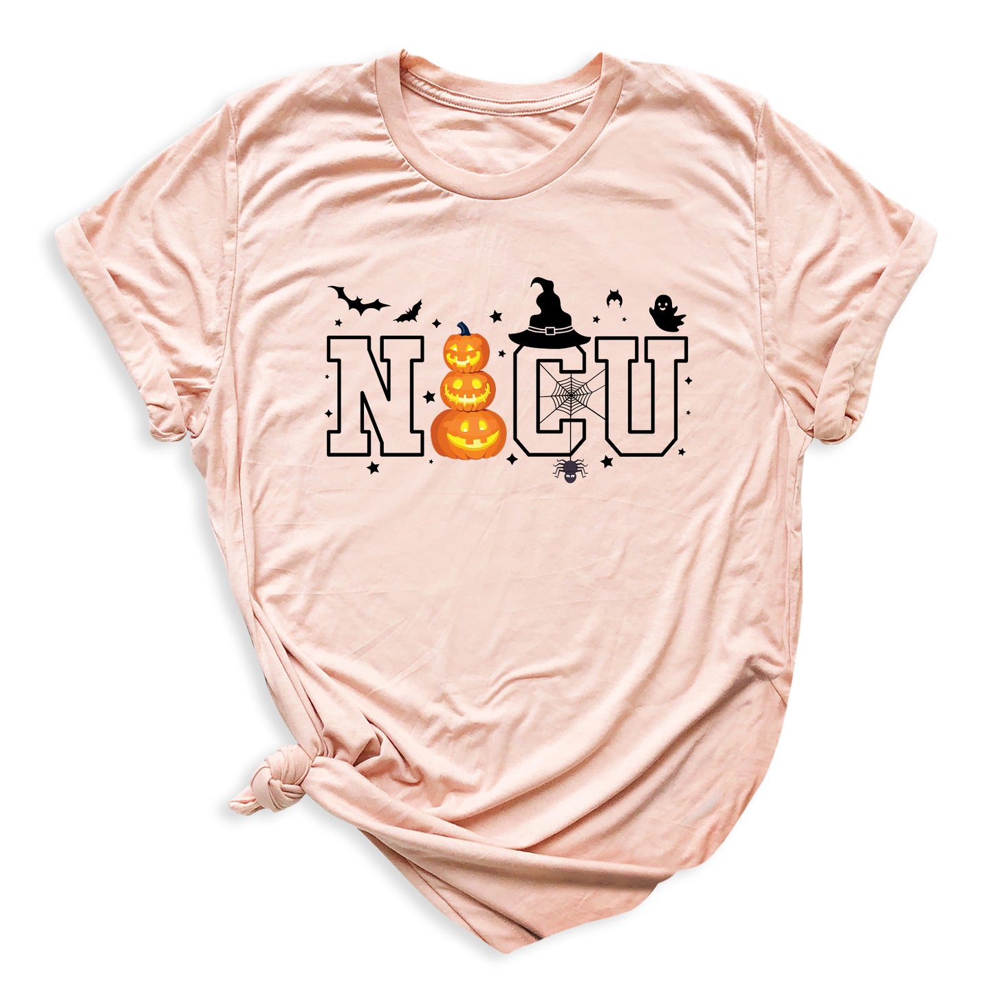 Halloween NICU Nurse T-Shirt – Pumpkin Face Spooky Season Tee, Funny Halloween Shirt for Nurses