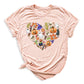 Halloween Elements Heart Shirt – Spooky Season Tee | Women’s Ghost & Pumpkin Shirt