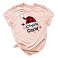 Cousin Crew Christmas Shirts Matching Kids Plaid Santa Hat Tees – Family Holiday Photo Outfit
