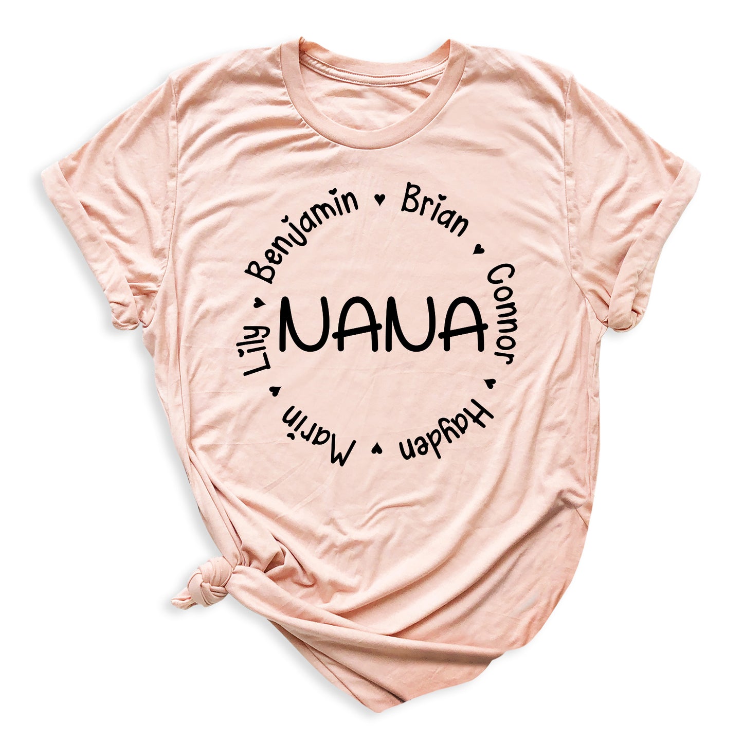 Personalized Nana Papa Shirt with Kids Names Custom Mama & Dada Gift