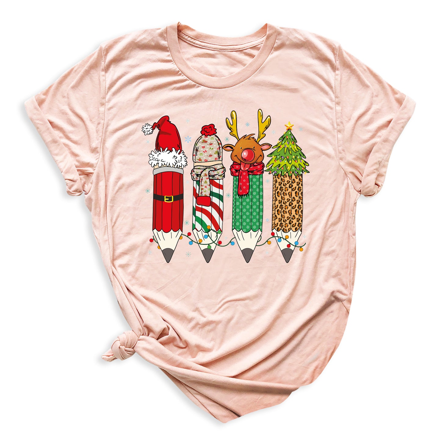 Christmas Teacher Shirt – Teacher Pencil Tee, Santa Holiday Shirt, School Xmas Teacher Life Top for Women