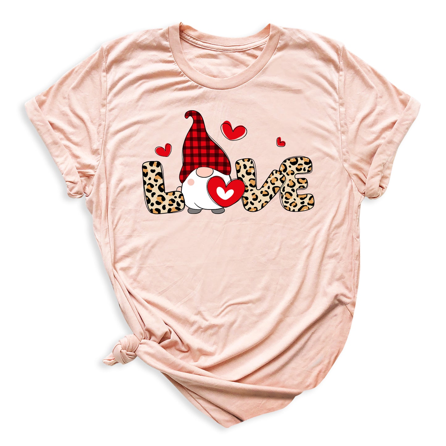 Love Buffalo Plaid Gnome Valentine Shirt Cute Red Heart Tee
