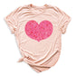 Valentines Day Pink Glitter Heart Shirt – Cute Love Graphic Tee