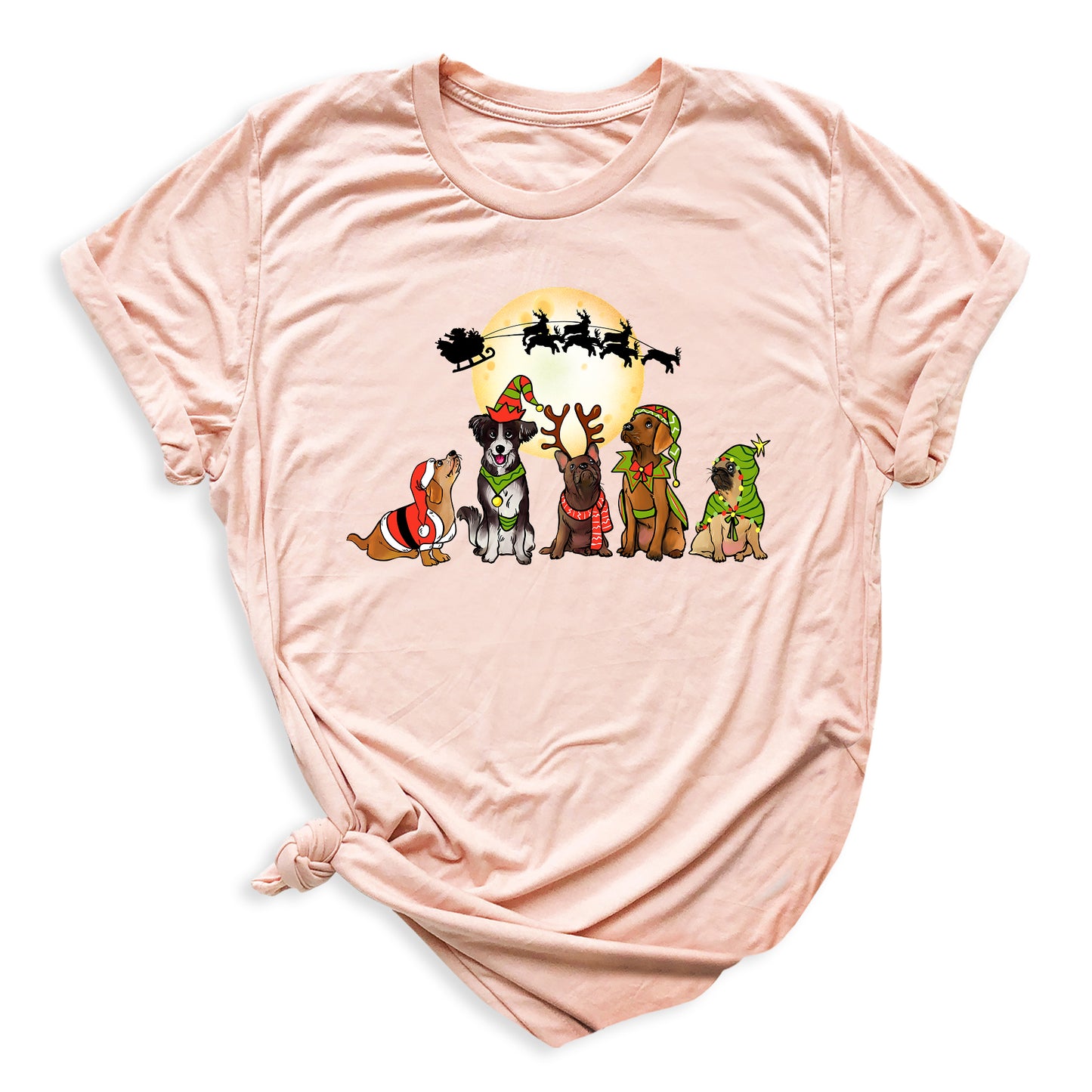 Christmas Dog Shirt – Santa Reindeer Dog Lover Holiday Tee