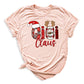 Gigi Claus Christmas Shirt for Grandma – Custom Gigi, Mimi, Nana Xmas Tee with Santa Hat & Plaid Design