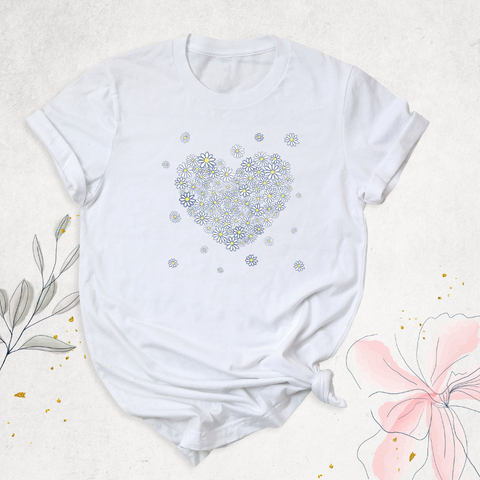 white heart shirt