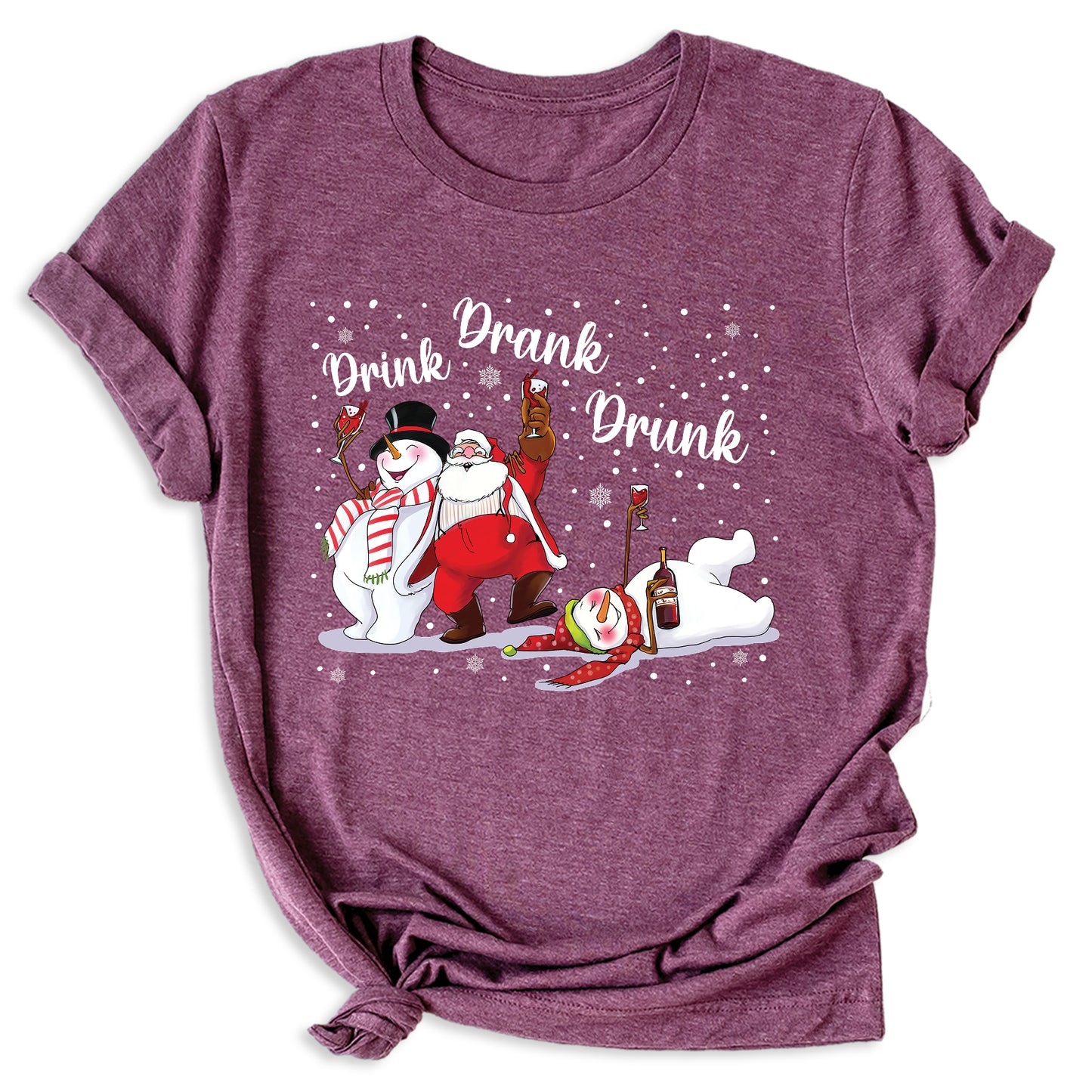 Drink Drank Drunk Christmas Shirt – Funny Holiday Party Tee