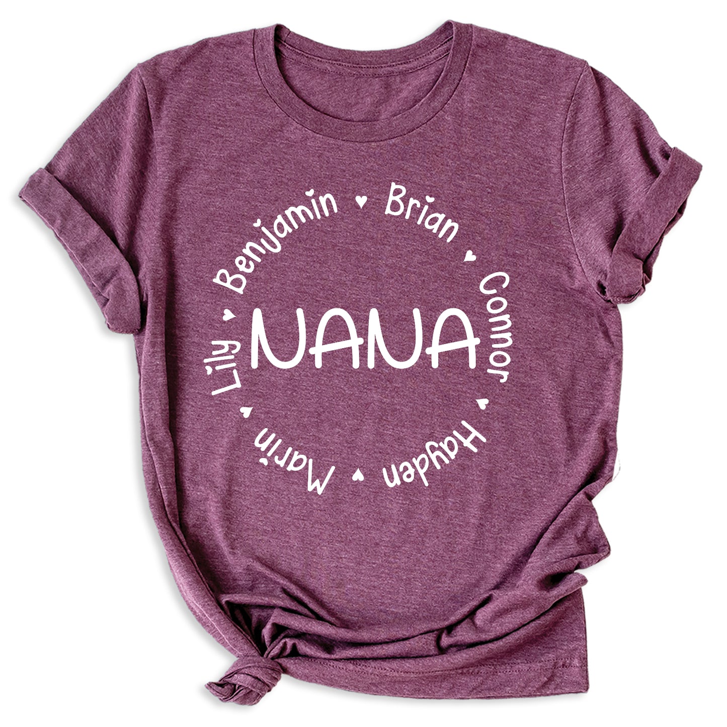 Personalized Nana Papa Shirt with Kids Names Custom Mama & Dada Gift