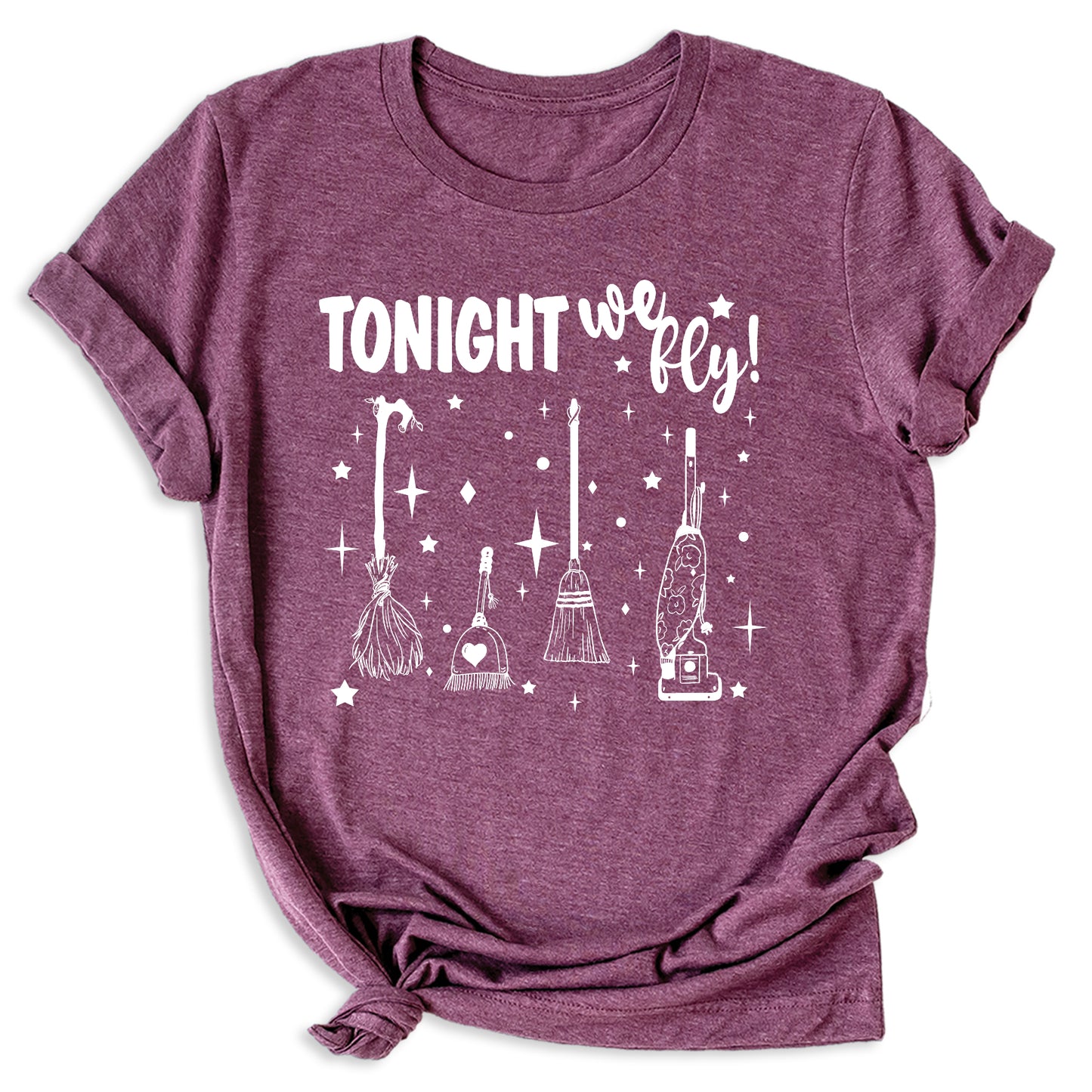 Tonight We Fly Witch Shirt – Funny Halloween Tee for Women Men, Spooky Season Top, Witch Humor Shirt, Fall Party Outfit, Witch Lover Gift