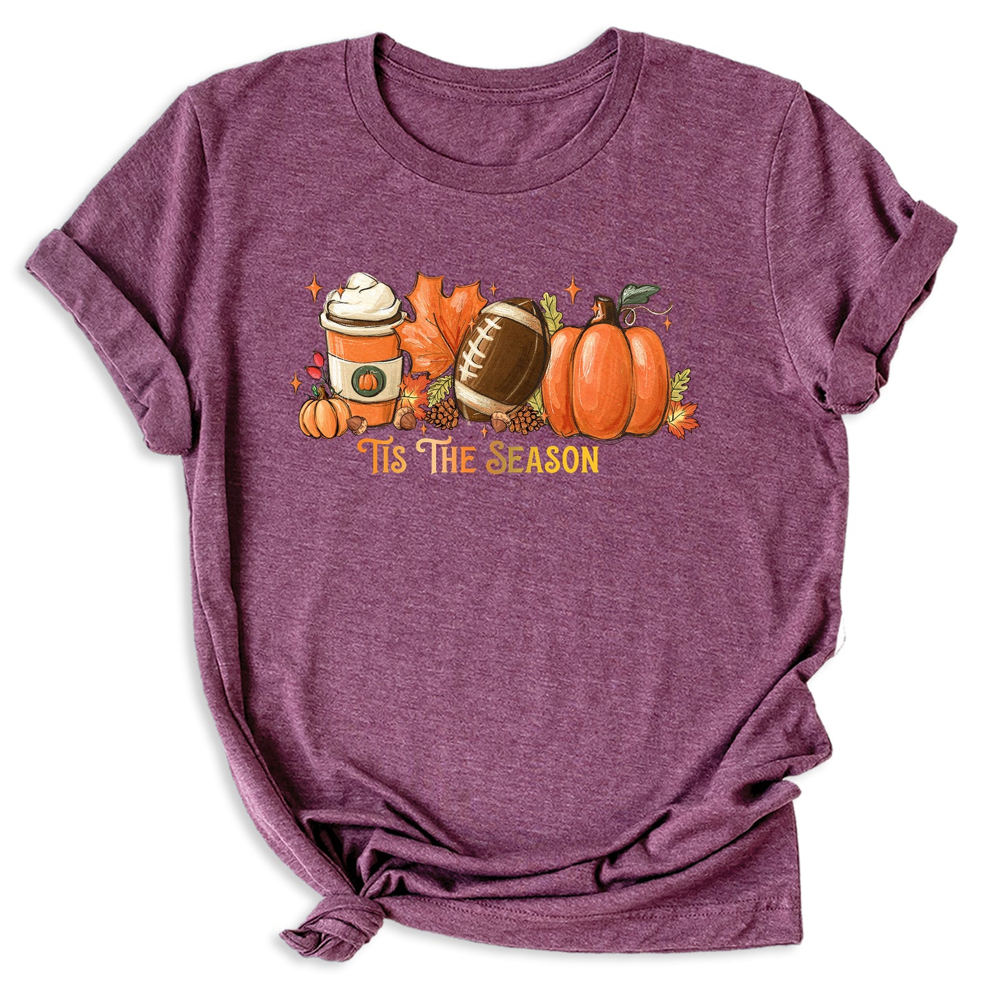 Tis The Season Fall Football Shirt – Pumpkin Coffee Autumn Vibes Tee