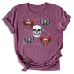 Halloween Skeleton Shirt with Bow – Halloween Party Tee for Girls