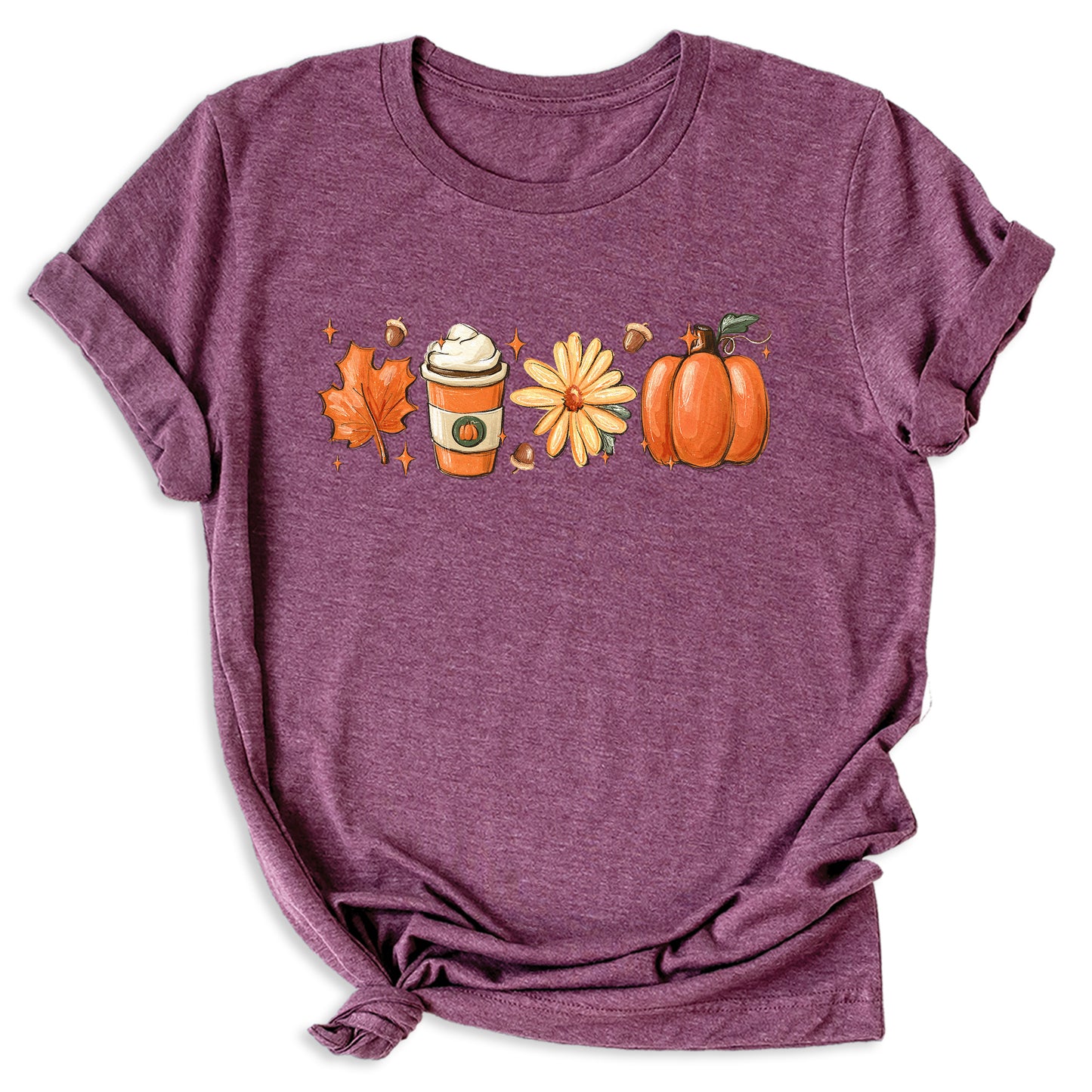 Thanksgiving Shirt with Leaves & Pumpkin – Retro Fall Coffee Lovers Tee