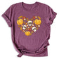 Heart Skull Halloween Shirt – Fall Season Tee for Women Men | Autumn Pumpkin Patch Outfit