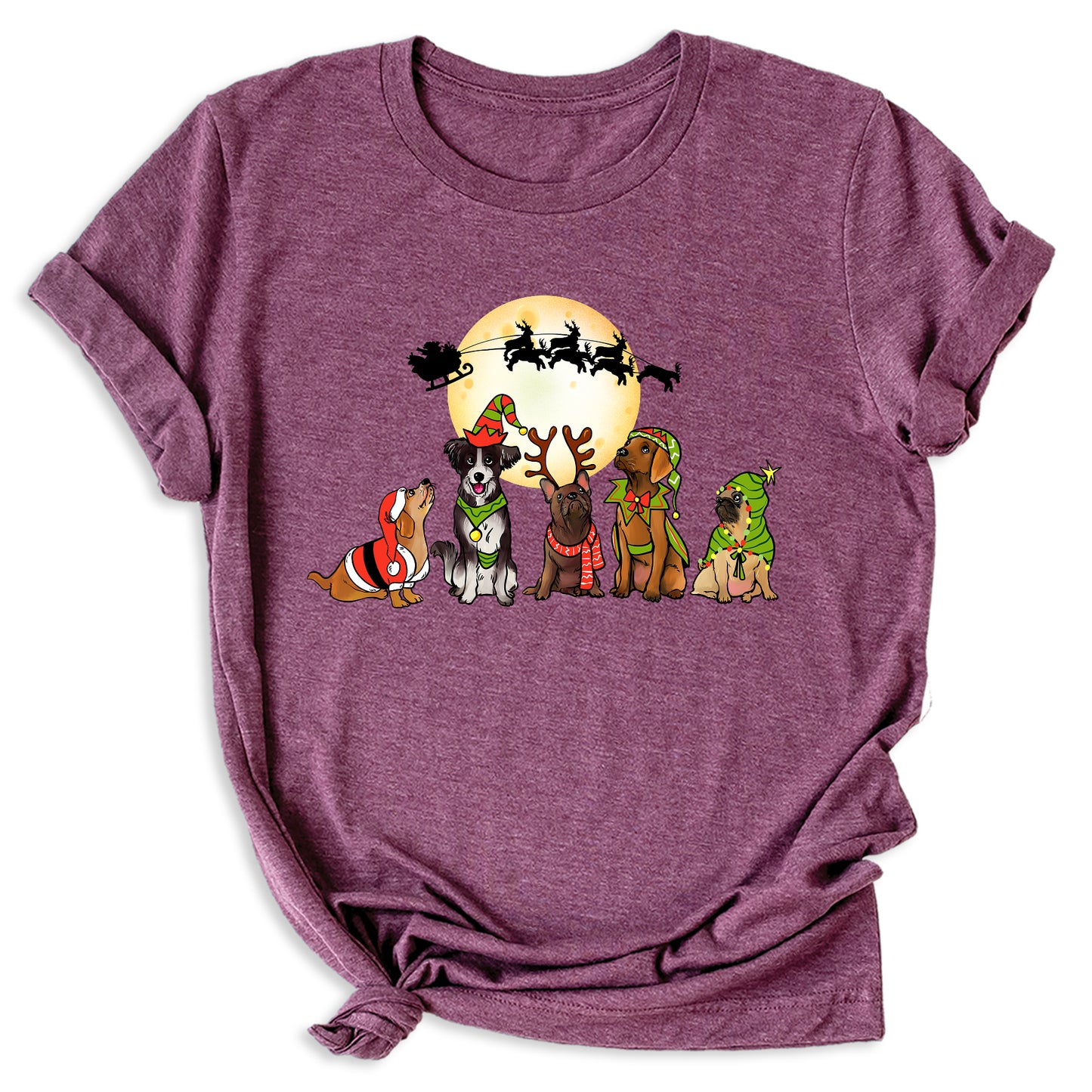 Christmas Dog Shirt – Santa Reindeer Dog Lover Holiday Tee