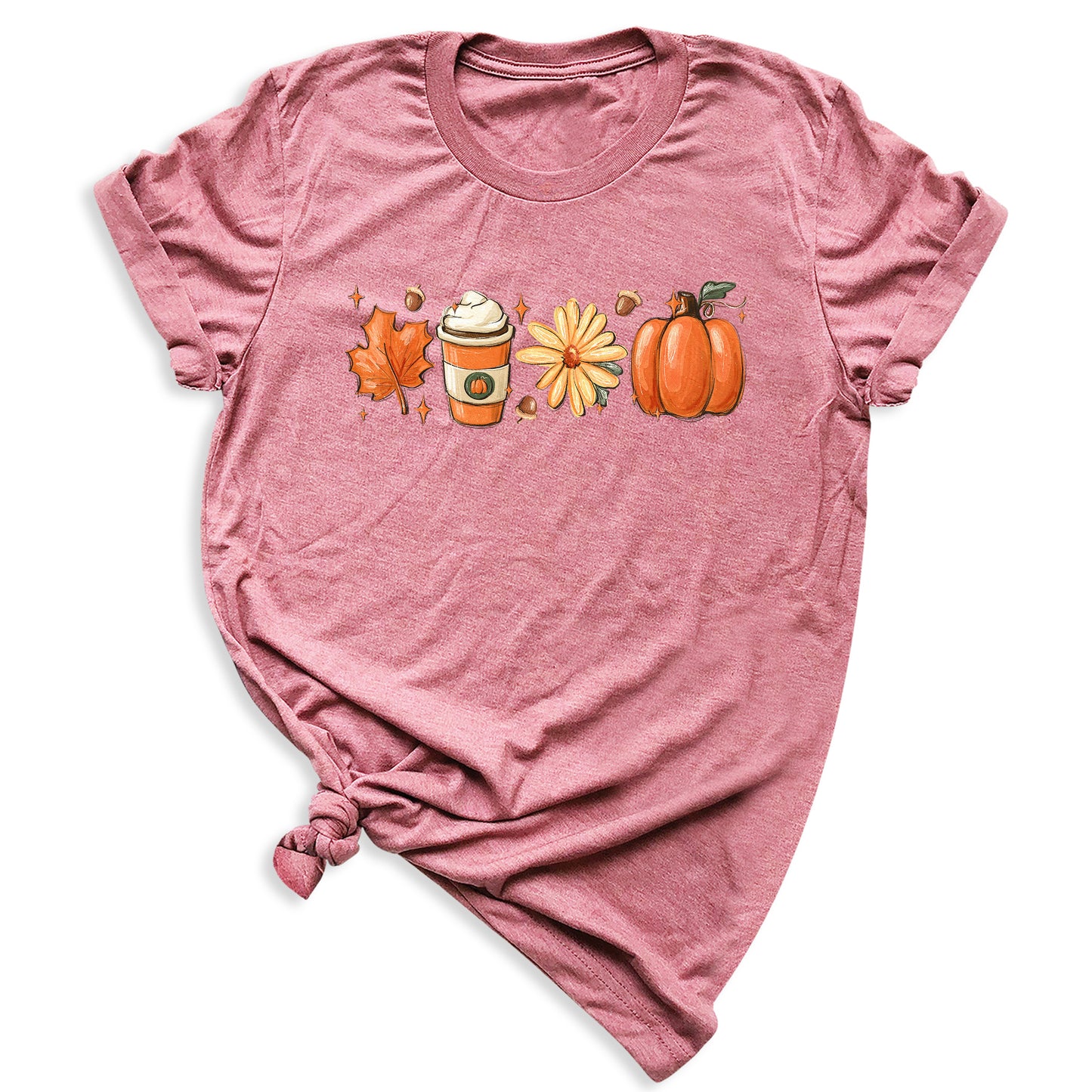 Thanksgiving Shirt with Leaves & Pumpkin – Retro Fall Coffee Lovers Tee