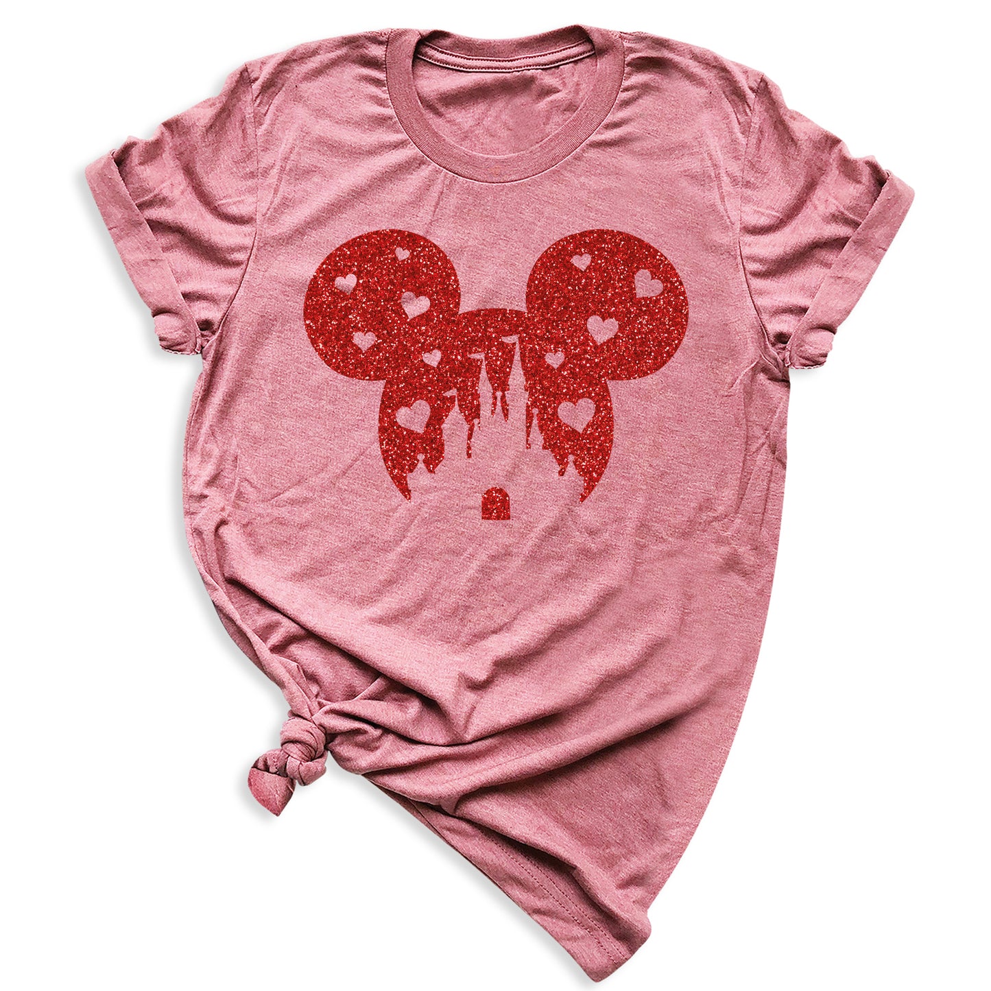 Glitter Mickey Minnie Couple Shirt – Disney Valentine Family Tee