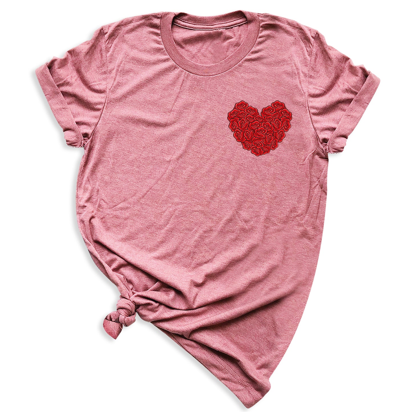 Red Roses Heart Shirt – Valentine Floral Love Tee for Women
