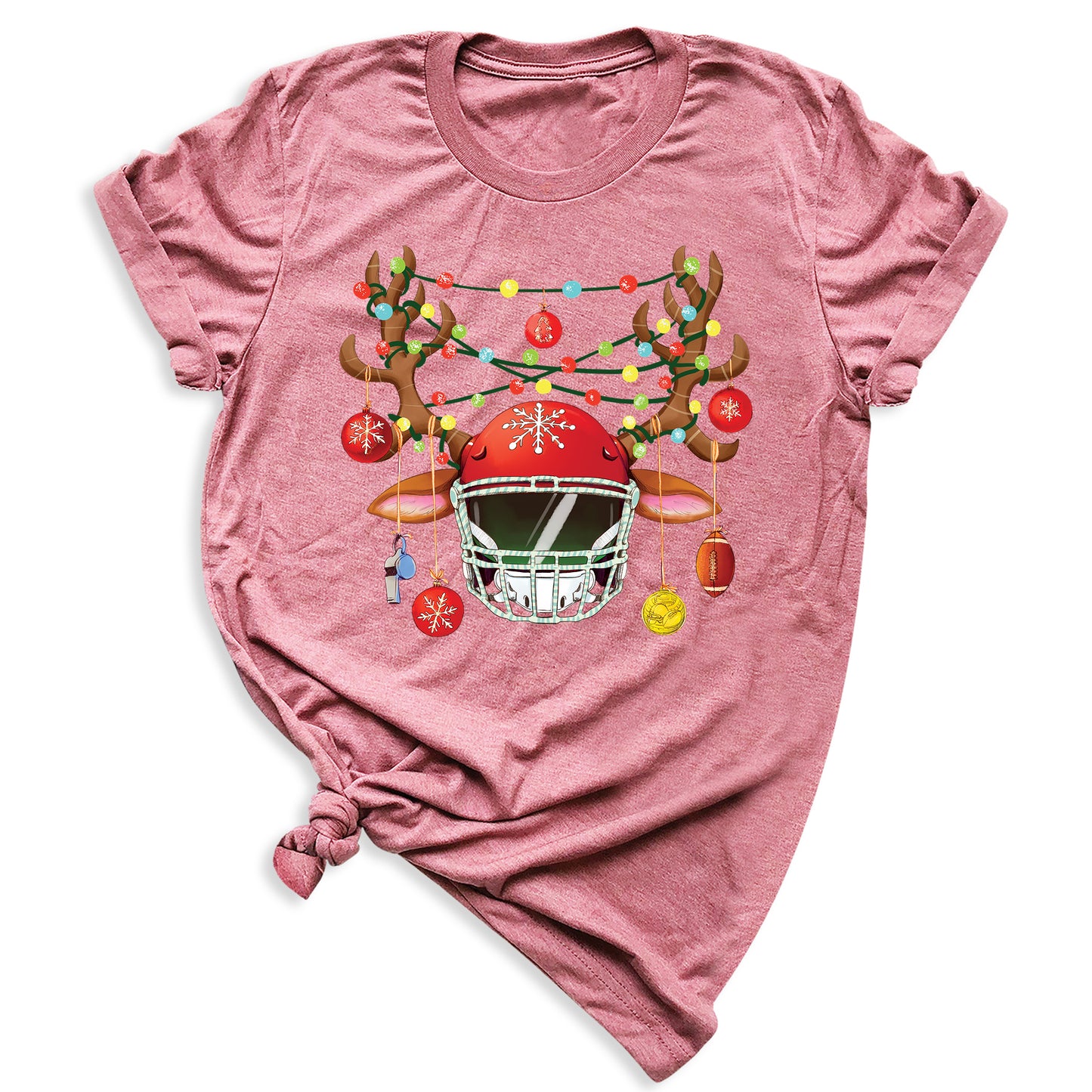 Football Christmas Shirt – Sports Xmas Lights Tee for Game Day